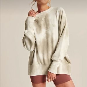 Abercrombie & Fitch Tie-Dye Split Hem Terry Tunic Crew Sweatshirt